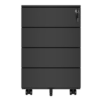 COREX Rollcontainer | 4 Schubladen, 500 mm tief, Schwarz