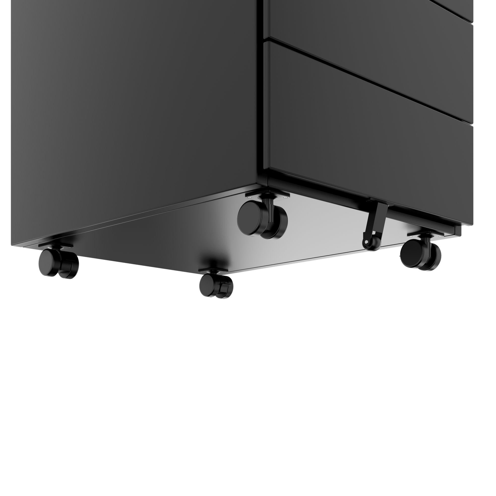 COREX Rollcontainer | 4 Schubladen, 500 mm tief, Schwarz