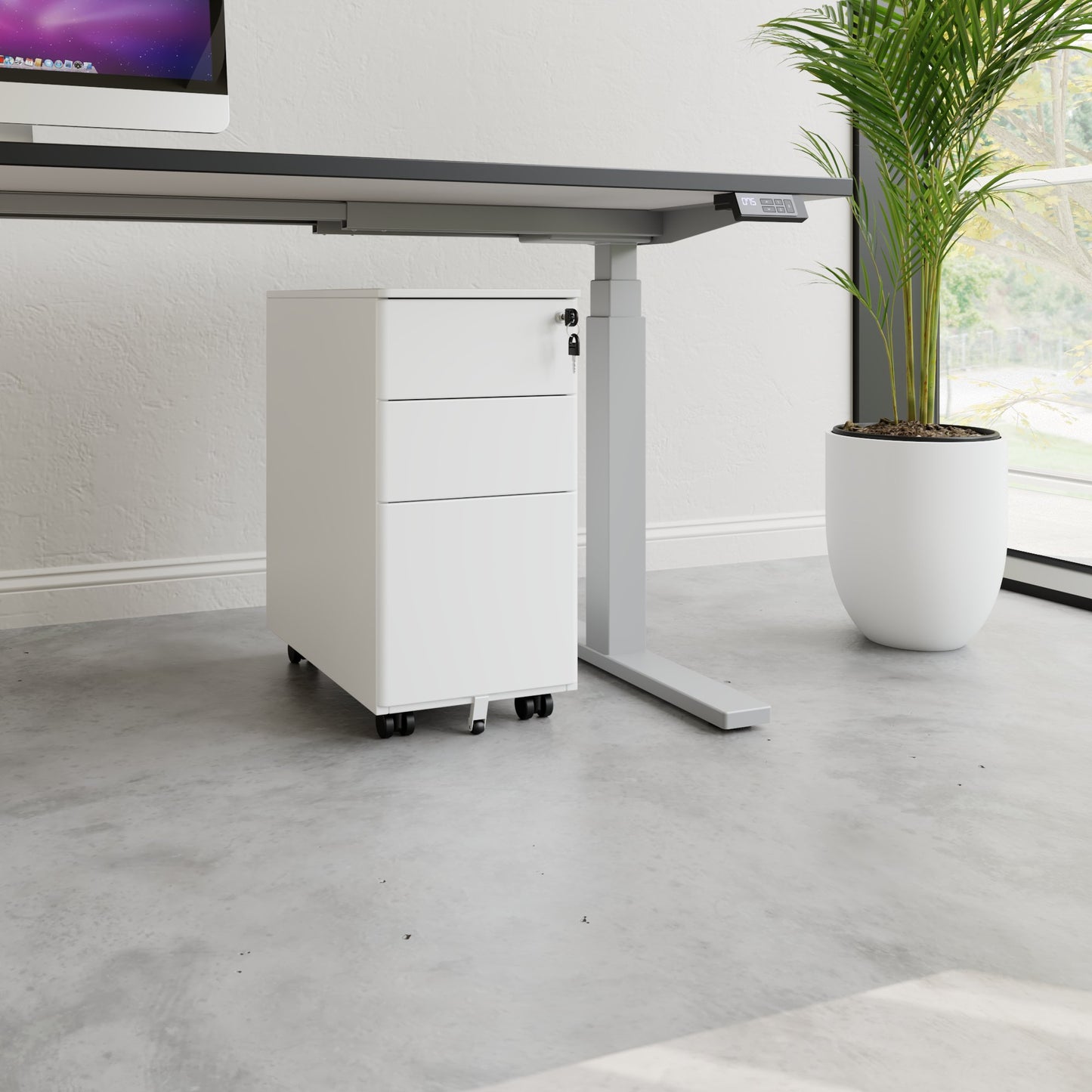 COREX SMALL Rollcontainer | 3 Schubladen, 520 mm tief, Weiss