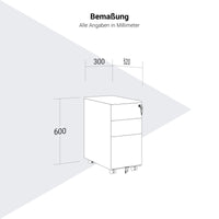 COREX SMALL Rollcontainer | 3 Schubladen, 520 mm tief, Weiss