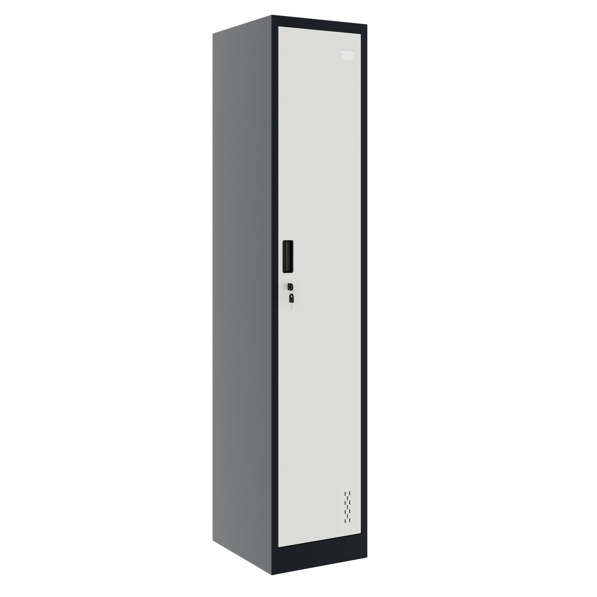COREX vestiaire métallique | 380 x 1850 mm (1 compartiment verrouillable), corps en acier, anthracite / blanc  - 1 Lightbox Main Image