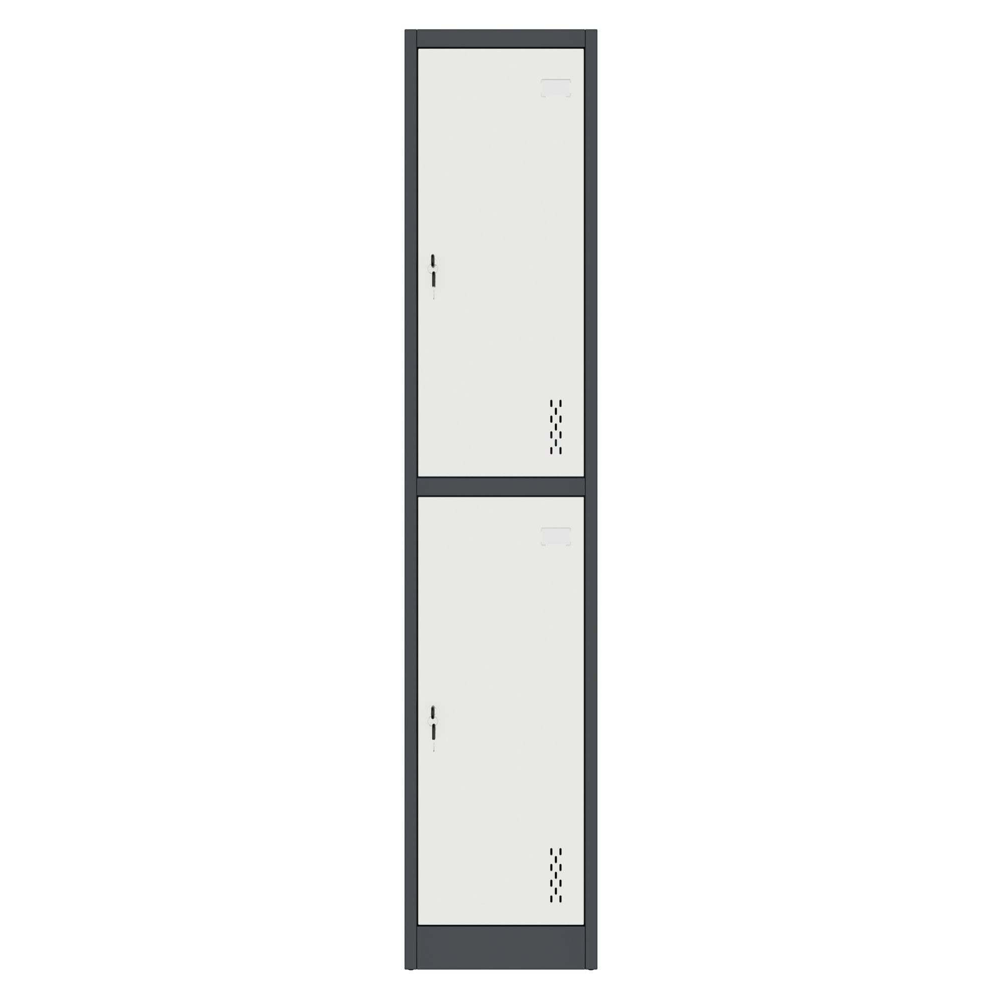 COREX Spind | 380 x 1850 mm (2 Schliessfächer), Stahlkorpus, Anthrazit / Weiss