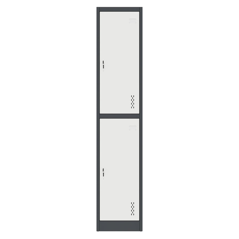 COREX Spind | 380 x 1850 mm (2 Schliessfächer), Stahlkorpus, Anthrazit / Weiss