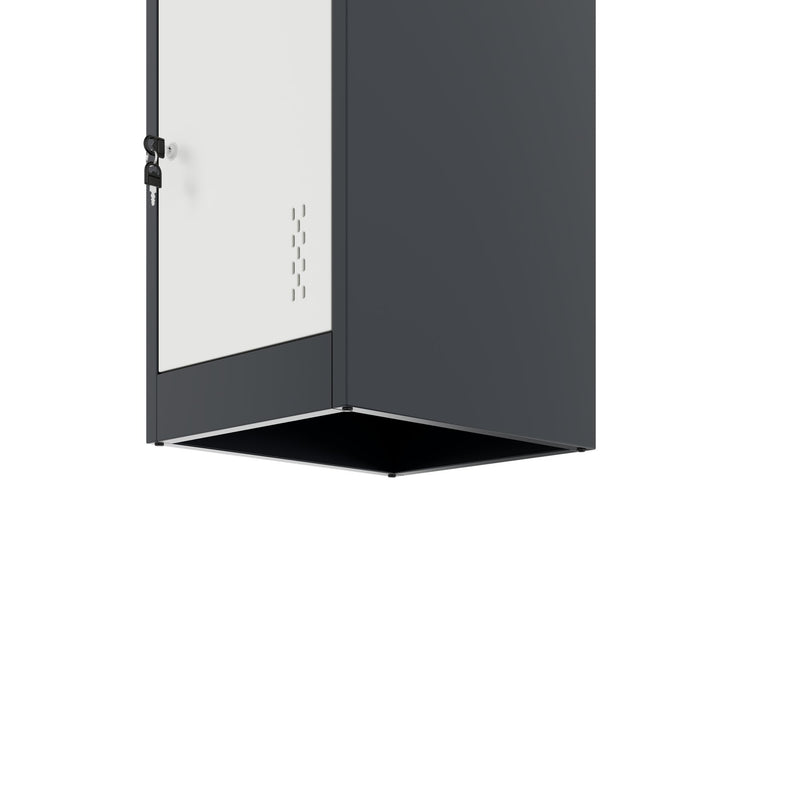 COREX Vestiaire | 380 x 1850 mm (3 compartiments verrouillables), corps en acier, anthracite / blanc  - 8 Main Image
