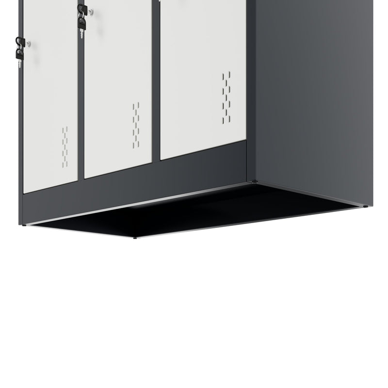 COREX armadietto spogliatoio | 900 x 1850 mm (6 scomparti con serratura), corpo in acciaio, antracite / bianco  - 9 Main Image