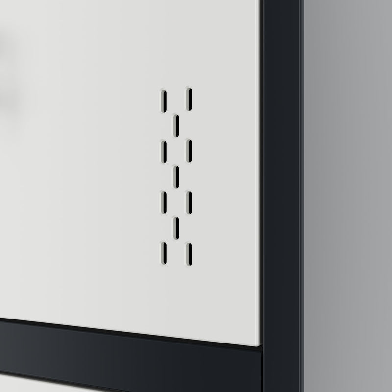 COREX armadietto spogliatoio | 900 x 1850 mm (6 scomparti con serratura), corpo in acciaio, antracite / bianco  - 7 Main Image