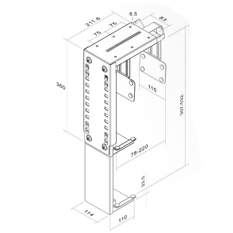 UNI Support pour PC pour grands ordinateurs | Réglable par paliers  - 4 Main Image