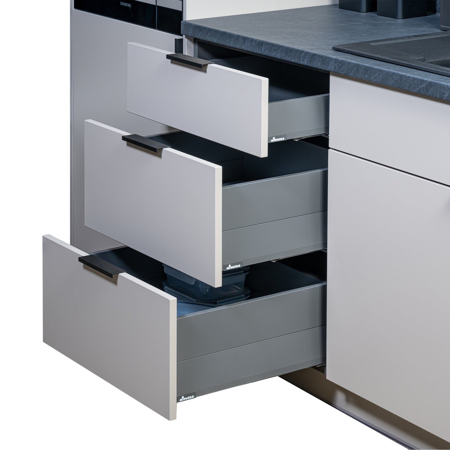 CULINART Büroküche  | 1800 x 2100 mm, Schubladen, Schränke & Kompositspüle