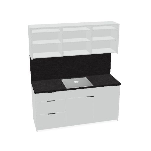 CULINART Büroküche  | 1800 x 2100 mm, Schubladen, Schränke & Kompositspüle