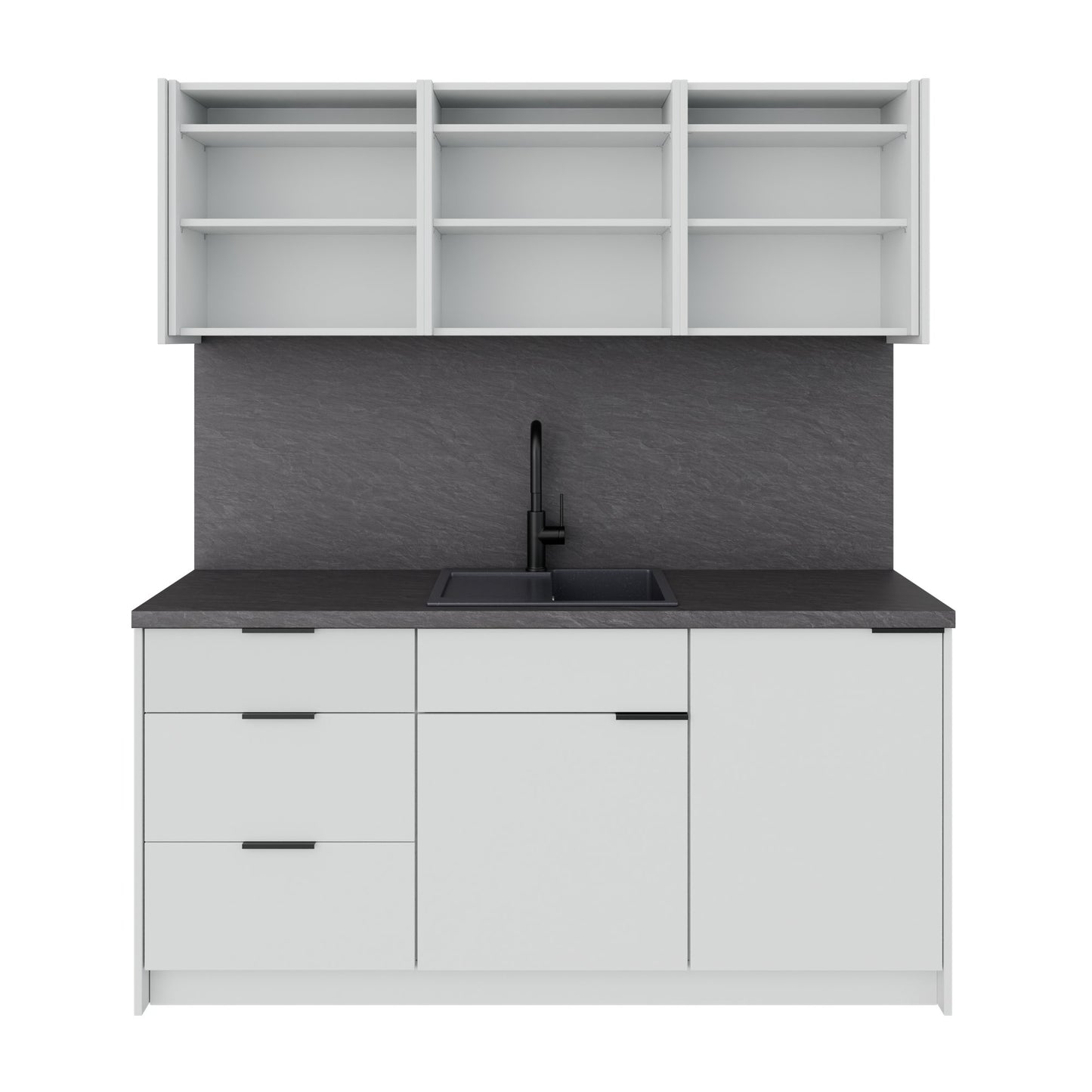 CULINART Büroküche  | 1800 x 2100 mm, Schubladen, Schränke & Kompositspüle