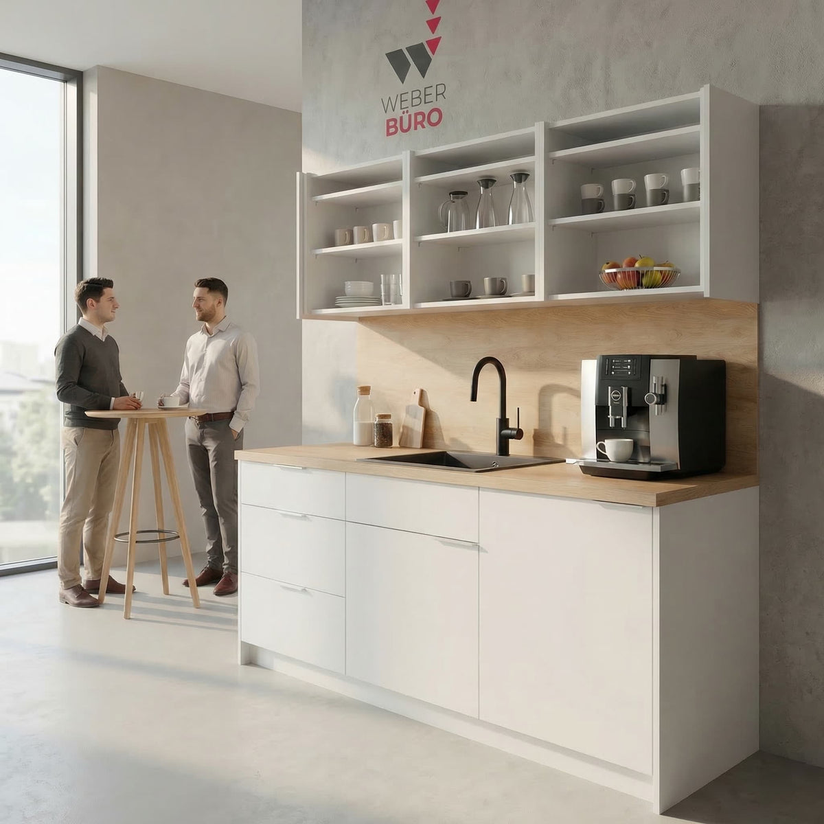 CULINART Cuisine de bureau  | 1800 x 2100 mm, tiroirs, armoires et évier en composite - 23 Lightbox Main Image