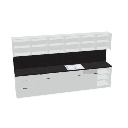 CULINART Büroküche  | 1800 x 2100 mm, Schubladen, Schränke & Kompositspüle