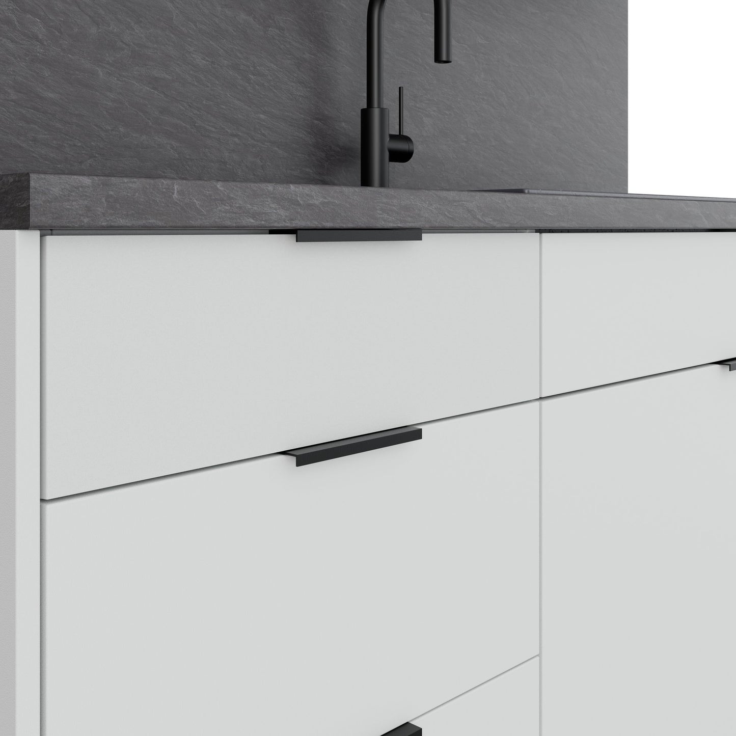 CULINART Büroküche  | 1800 x 2100 mm, Schubladen, Schränke & Kompositspüle