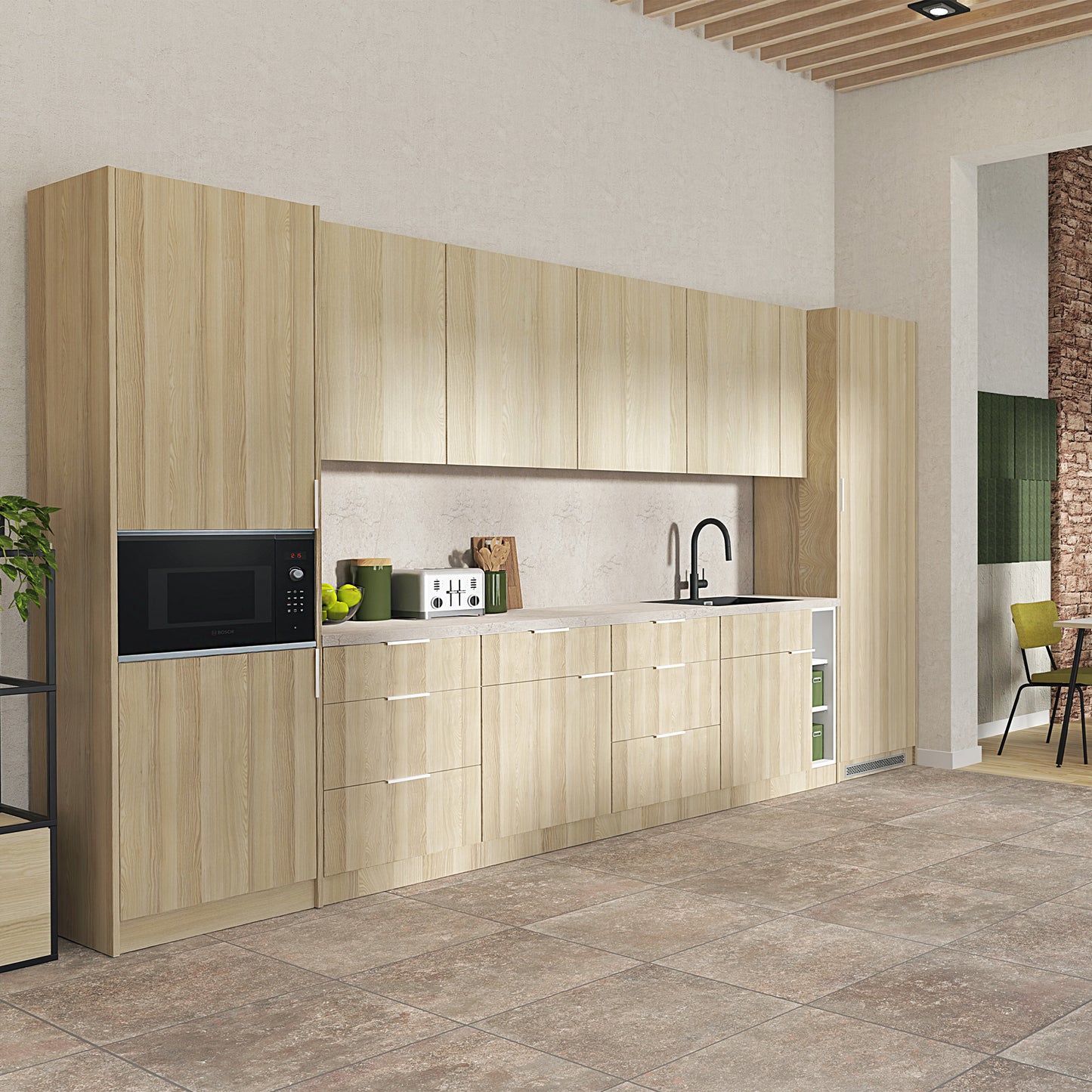 CULINART Büroküche  | 1800 x 2100 mm, Schubladen, Schränke & Kompositspüle