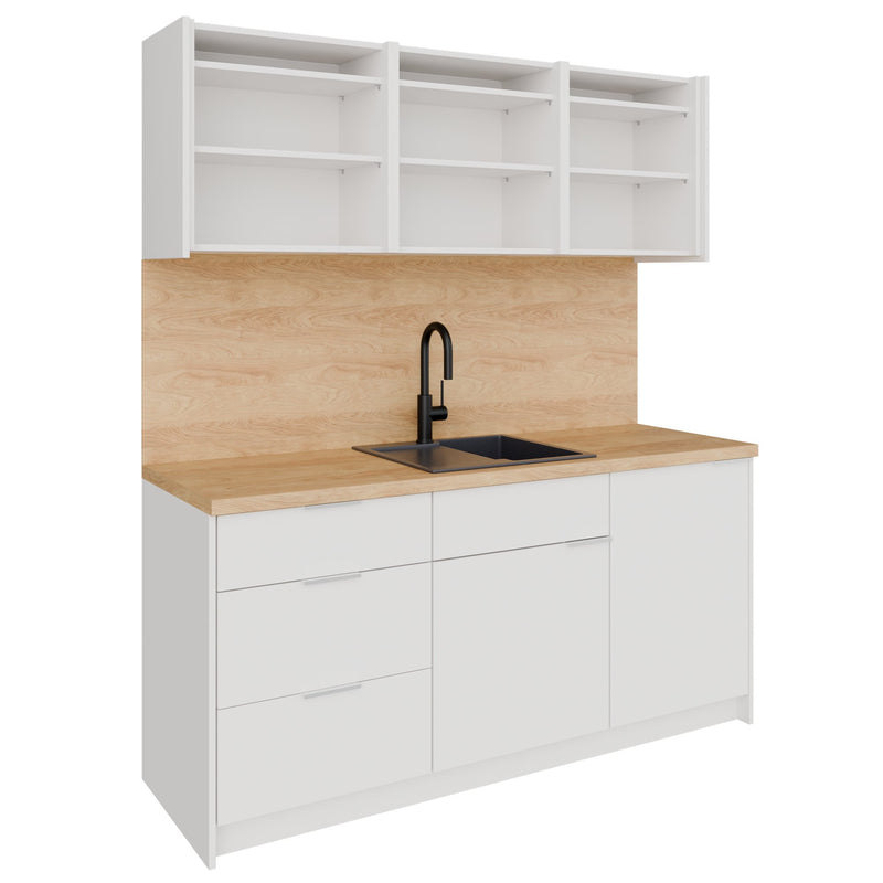 CULINART Cuisine de bureau  | 1800 x 2100 mm, tiroirs, armoires et évier en composite - 10 Main Image
