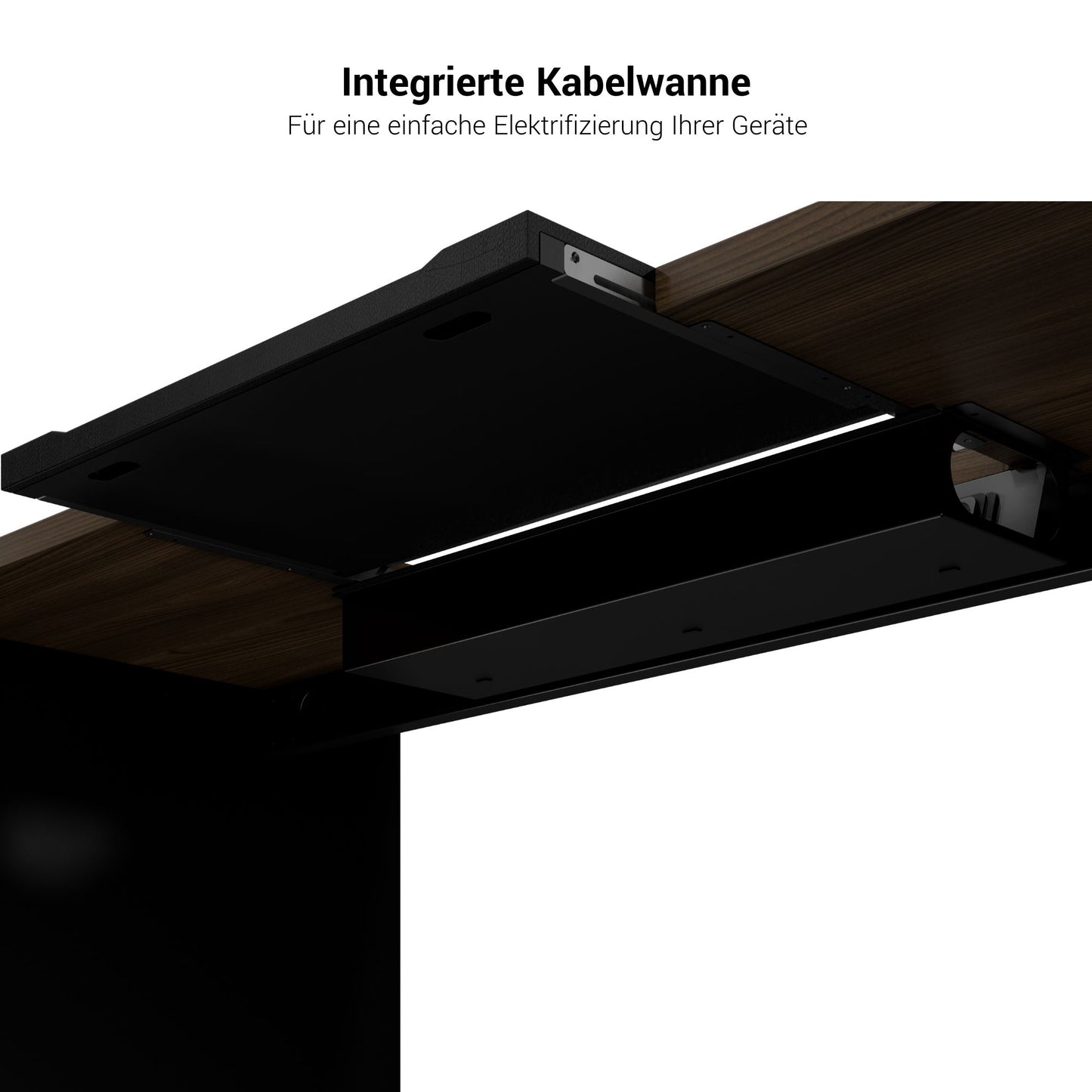 BRALCO SILE desk | 1800 - 2000 mm, side frame, walnut