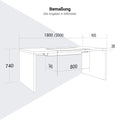 BRALCO SILE Schreibtisch | 1800 - 2000 mm, Wangengestell, Eiche - 8 Thumbnail Image
