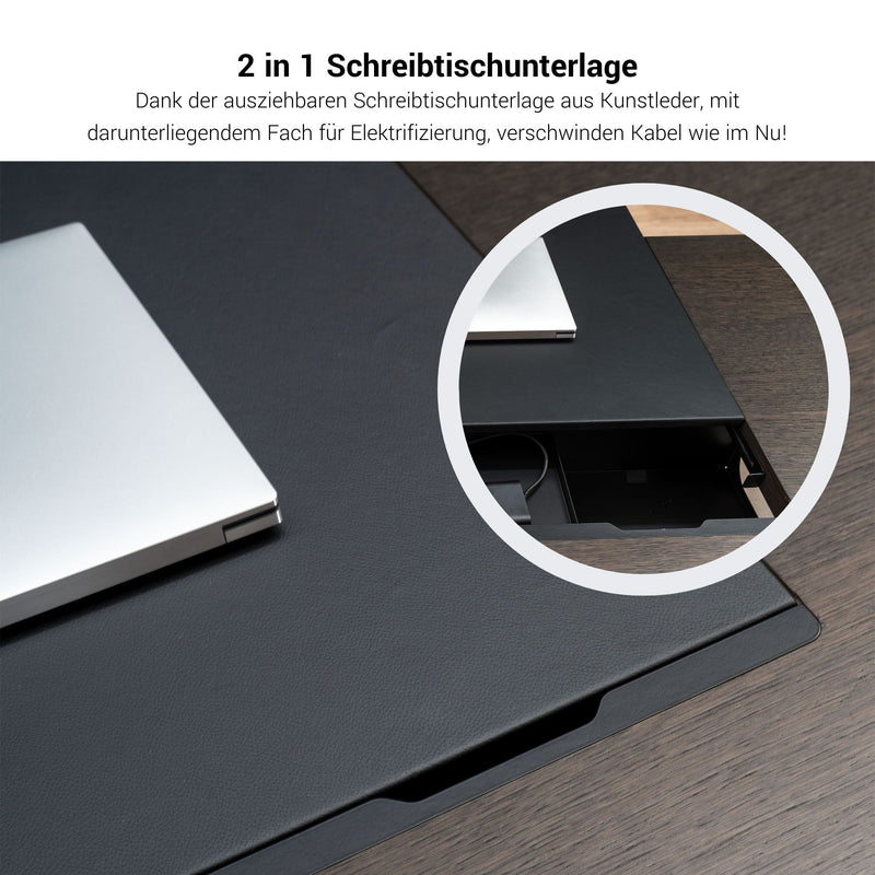 BRALCO SILE Schreibtisch mit Lowboard | 2300 x 1700 mm, Nussbaum - 7 Main Image