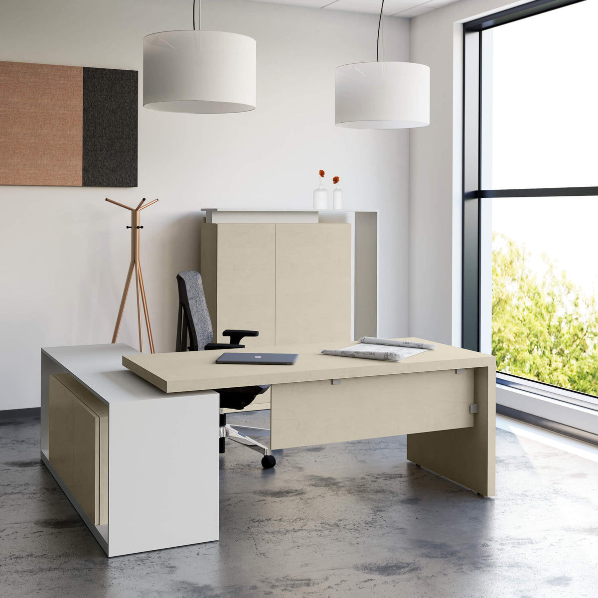 AVION executive office set - including assembly service | maple - 2 Lightbox Main Image