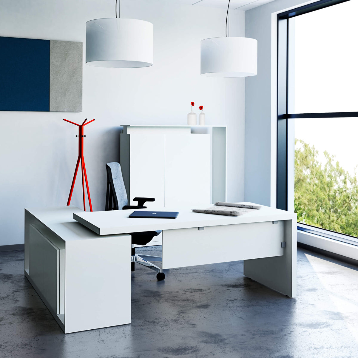 AVION Chefbüro Set - Inklusive Montageservice | Weiß - 2 Lightbox Main Image