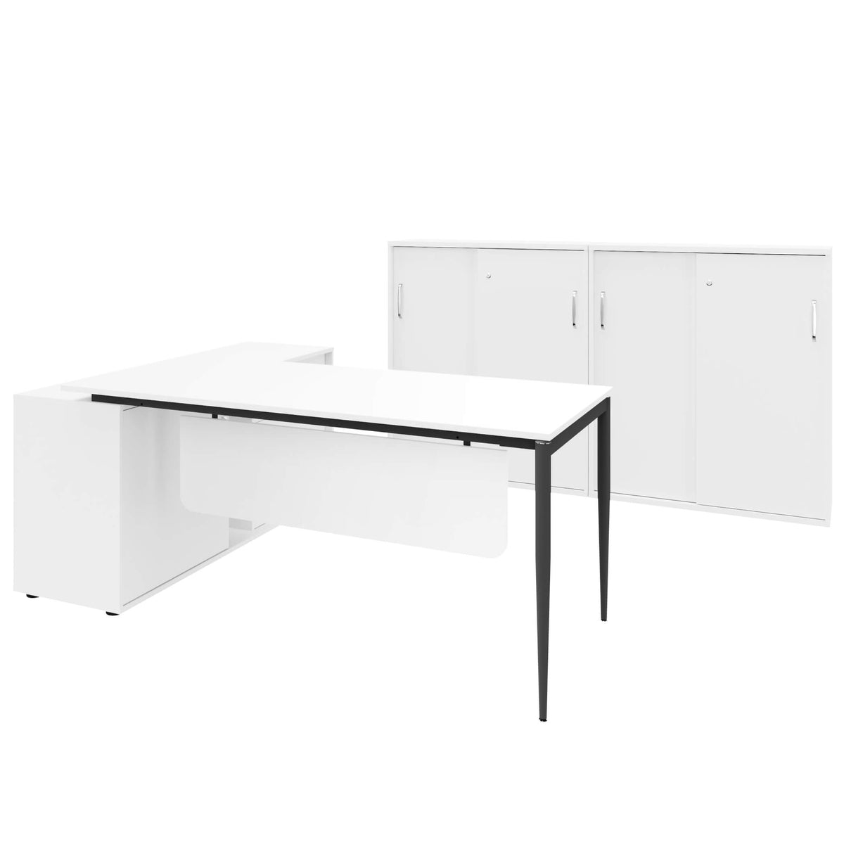 VARIAN Ensemble de bureau de direction - Service de montage inclus | Blanc  - 2 Lightbox Main Image