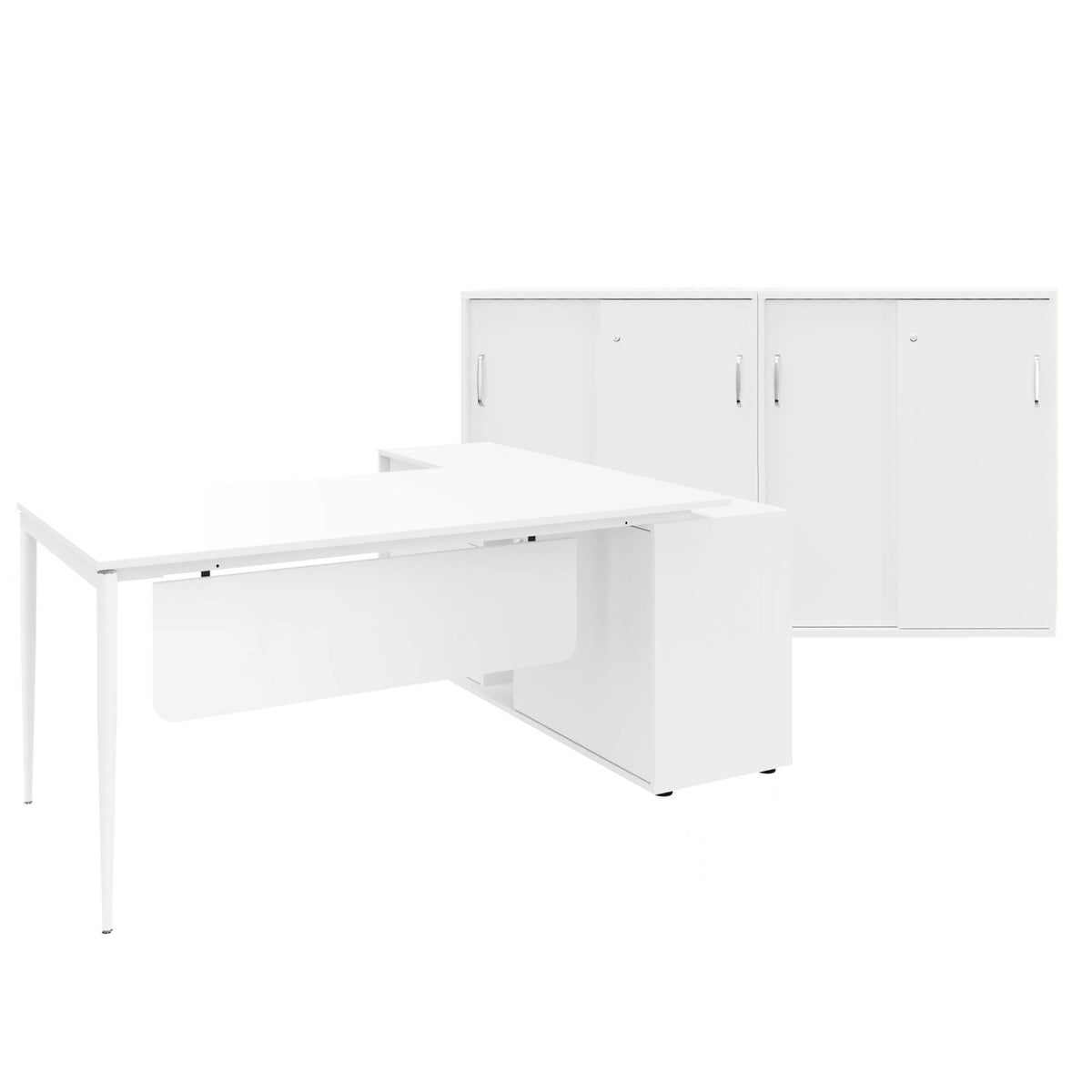 VARIAN Ensemble de bureau de direction - Service de montage inclus | Blanc  - 3 Lightbox Main Image