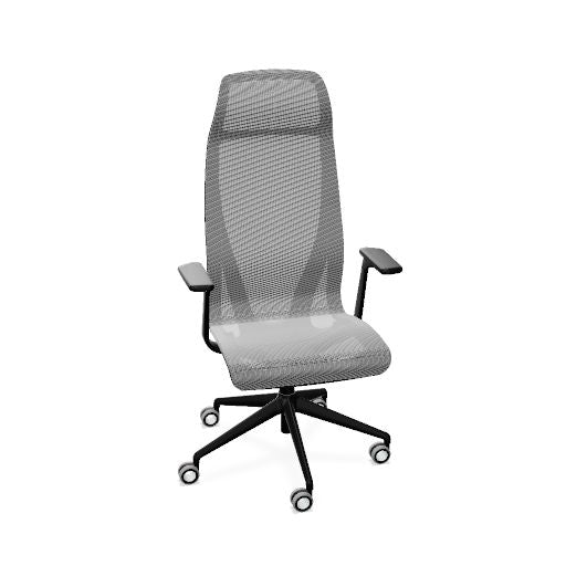 D-CHAIR Bürodrehstuhl | Synchronmechanik, 5-Stern-Fußkreuz, mit Kopfstütze