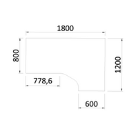 Bureau d'angle NOVA | Angle droit, 1800 x 1200 mm, érable