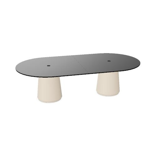 DORIA Konferenztisch | 2200-4140 mm, oval, Säule