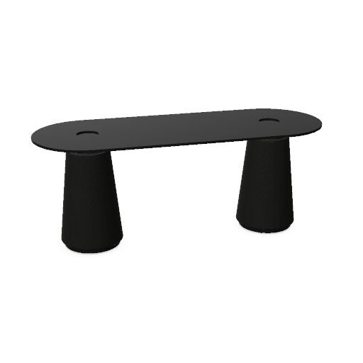 DORIA Konferenztisch | 2200-4140 mm, oval, Säule