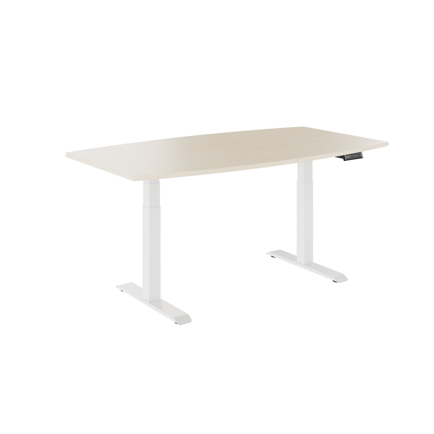 DRIVE 2-Motoren-Konferenztisch | Bootsform, 1800 - 2000 mm (6 - 8 Personen), elektrisch höhenverstellbar, Ahorn
