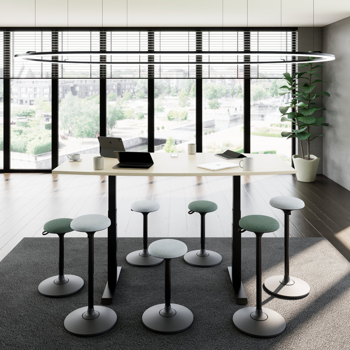 DRIVE 2-Motoren-Konferenztisch | Bootsform, 1800 - 2000 mm (6 - 8 Personen), elektrisch höhenverstellbar, Ahorn - 16 Lightbox Main Image