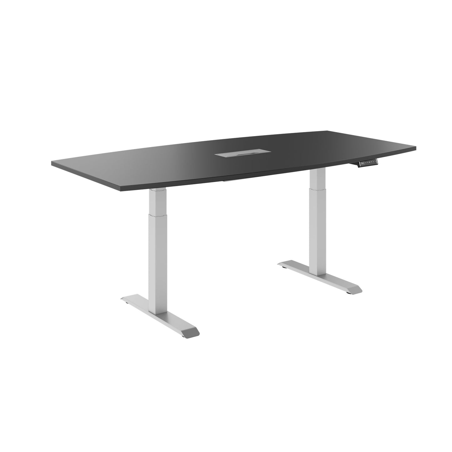 DRIVE Tabella della conferenza a 2 motori | Forma di avvio, 1800 - 2400 mm (6-10 persone), regolabile in altezza elettricamente, lembo del cavo opzionale, antracite