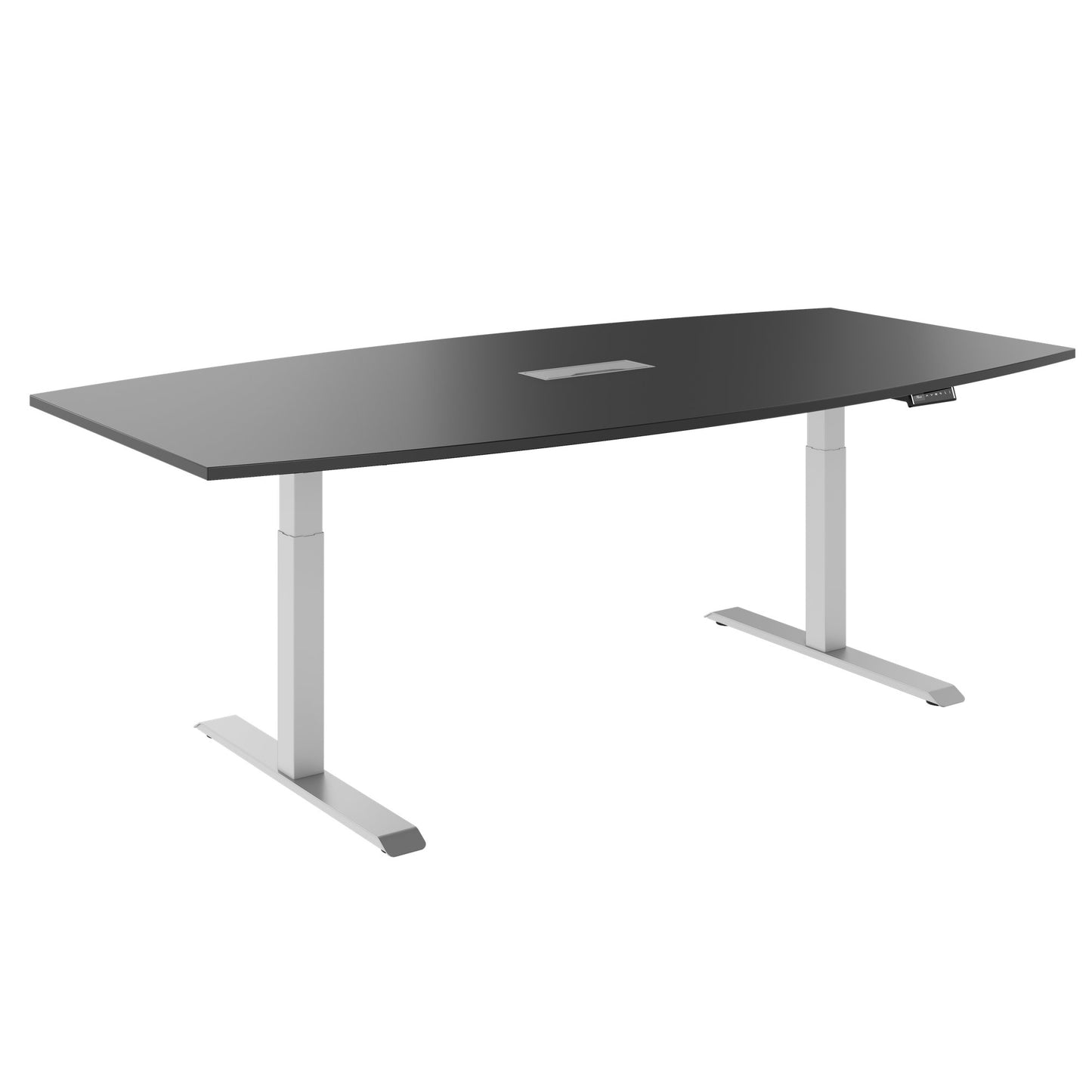 DRIVE Tabella della conferenza a 2 motori | Forma di avvio, 1800 - 2400 mm (6-10 persone), regolabile in altezza elettricamente, lembo del cavo opzionale, antracite