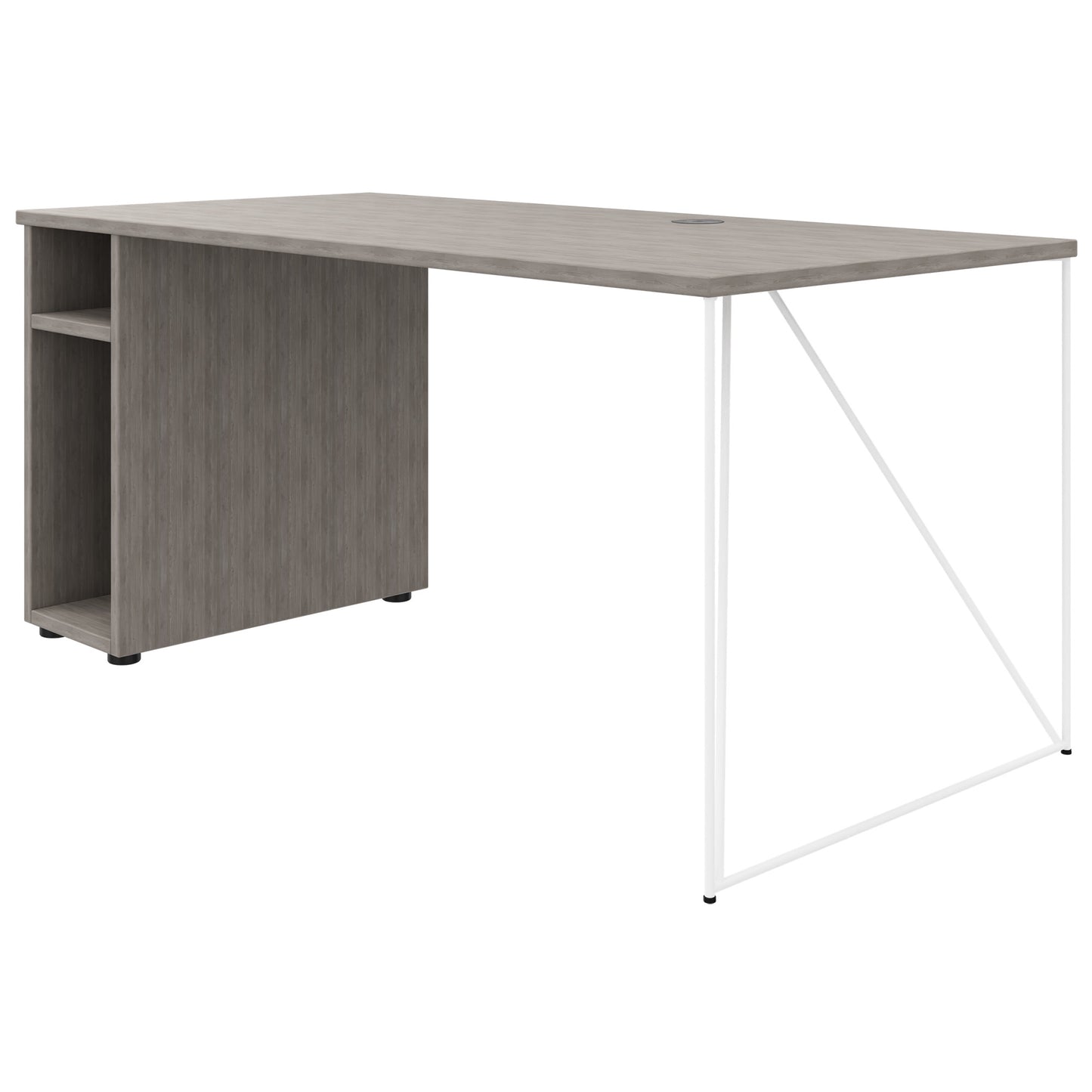 AIR Scrivania | 1600 - 1800 mm, compartimento per computer, grigio di quercia nord
