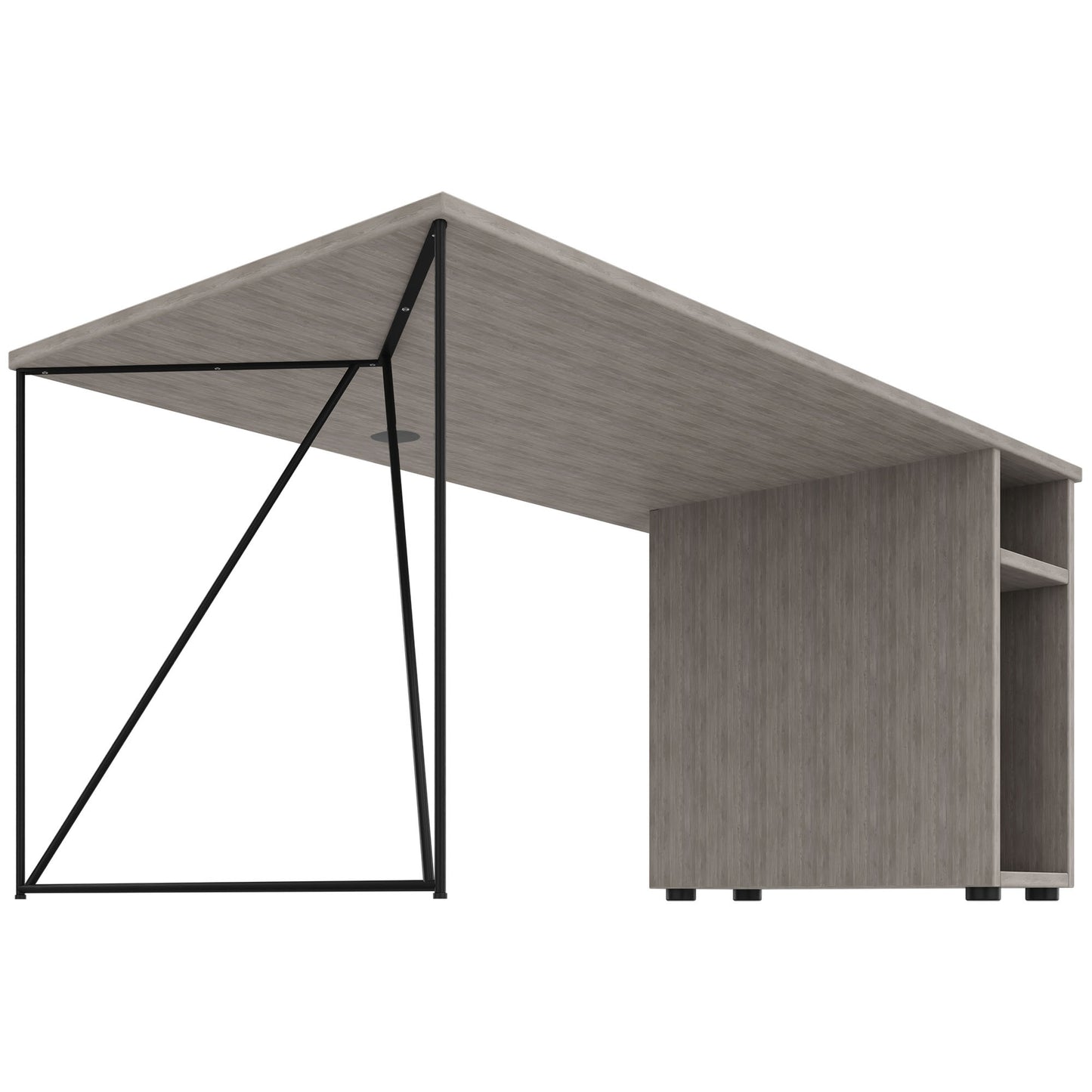 AIR Scrivania | 1600 - 1800 mm, compartimento per computer, grigio di quercia nord