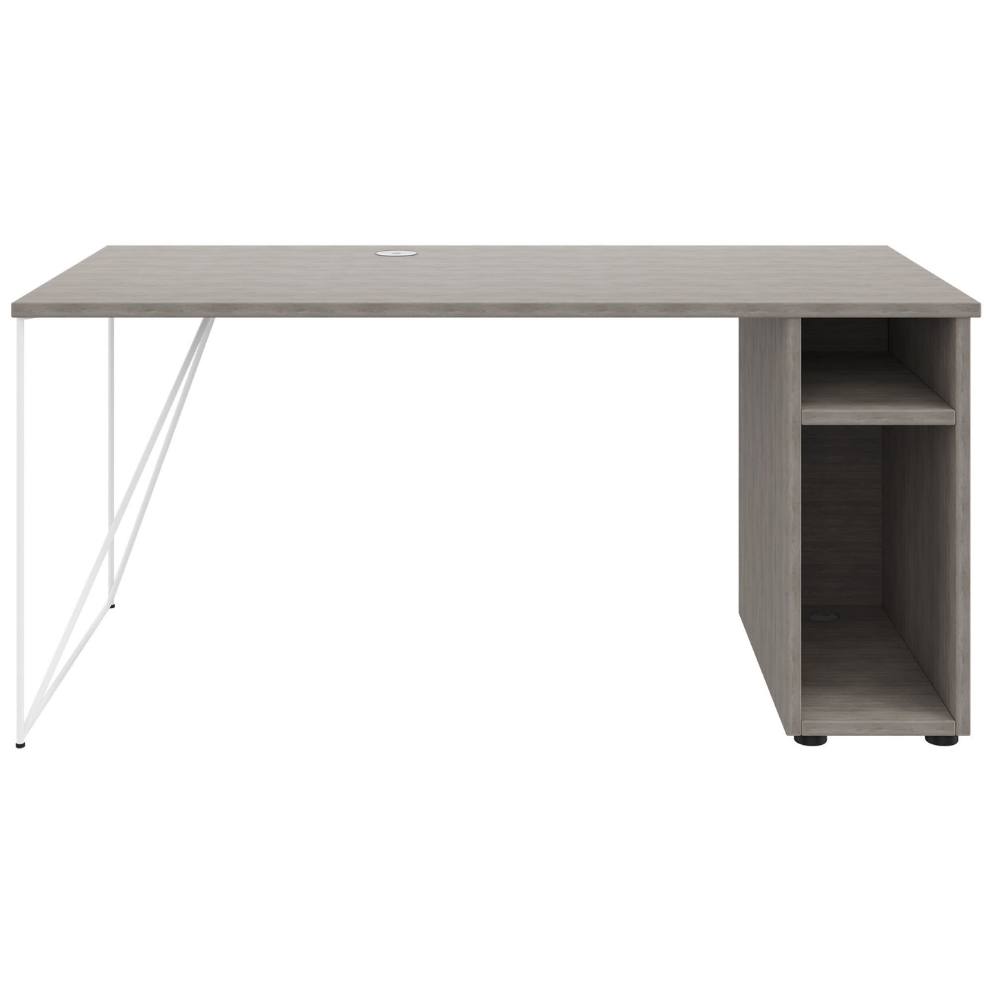 AIR Scrivania | 1600 - 1800 mm, compartimento per computer, grigio di quercia nord