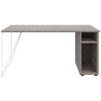 Bureau AIR | 1600 - 1800 mm, compartiment ordinateur, chêne du nord gris