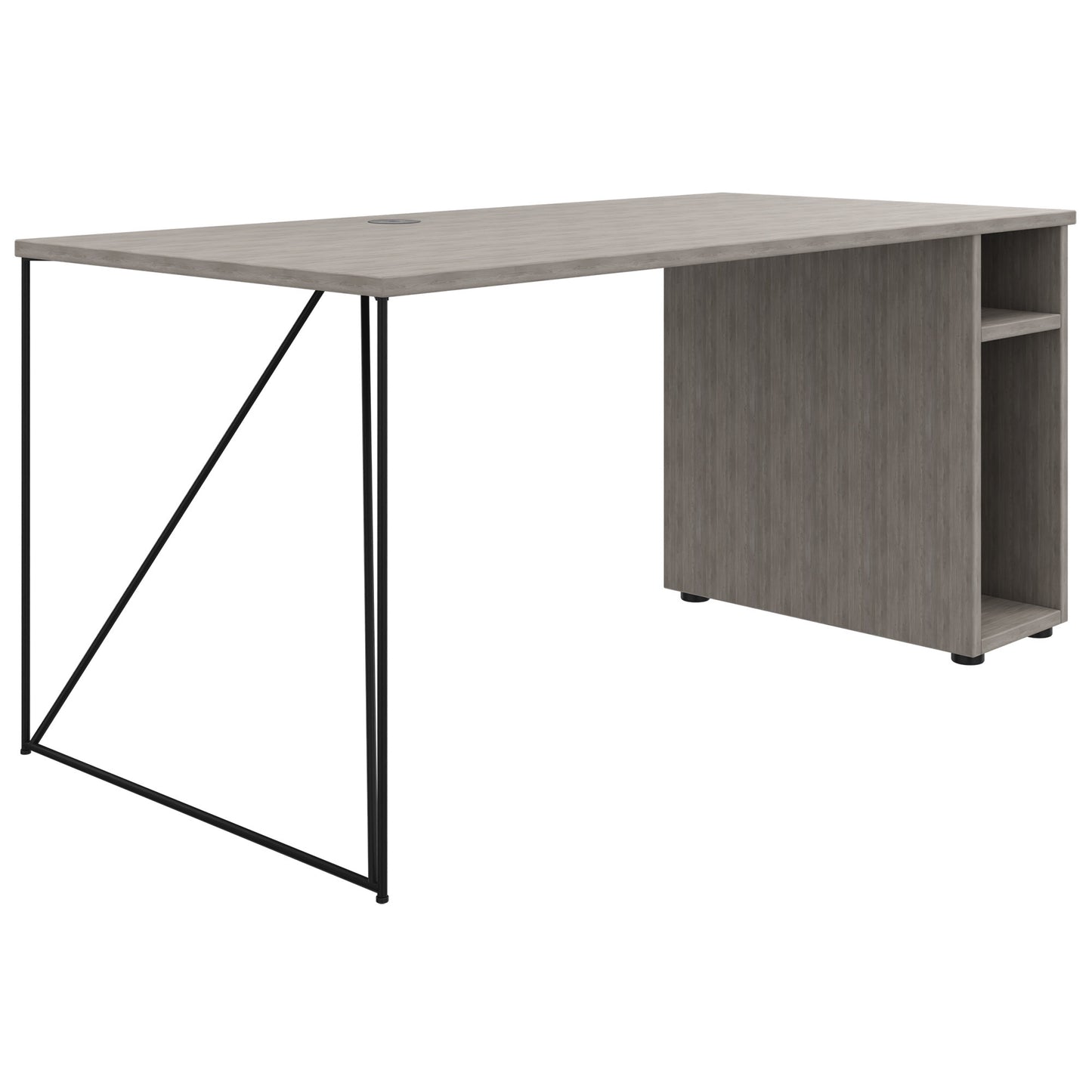 AIR Scrivania | 1600 - 1800 mm, compartimento per computer, grigio di quercia nord