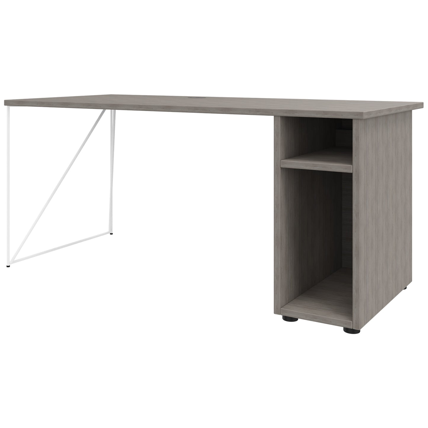 AIR Scrivania | 1600 - 1800 mm, compartimento per computer, grigio di quercia nord