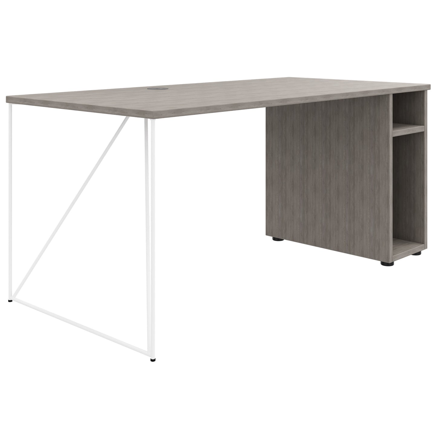 AIR Scrivania | 1600 - 1800 mm, compartimento per computer, grigio di quercia nord