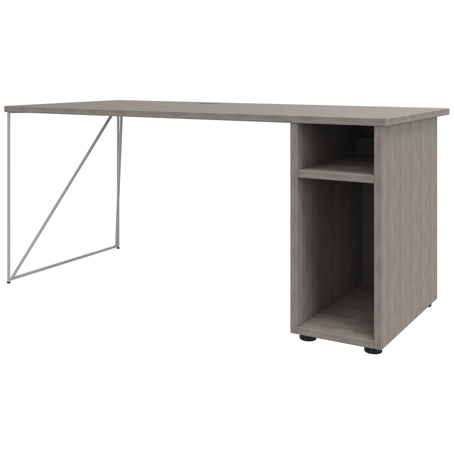 AIR Scrivania | 1600 - 1800 mm, compartimento per computer, grigio di quercia nord