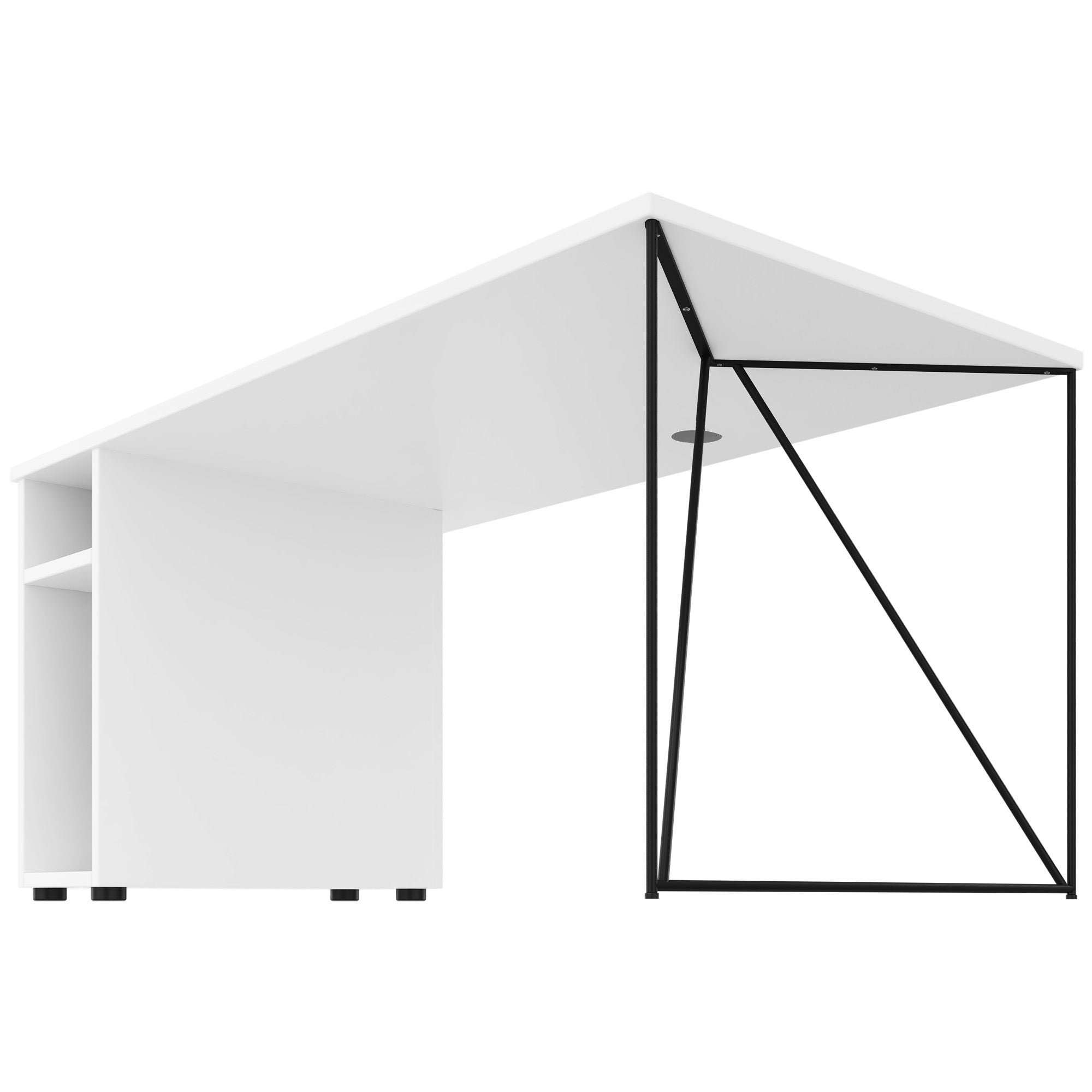 AIR Schreibtisch | 1600 - 1800 mm, Rechnerfach, Weiss