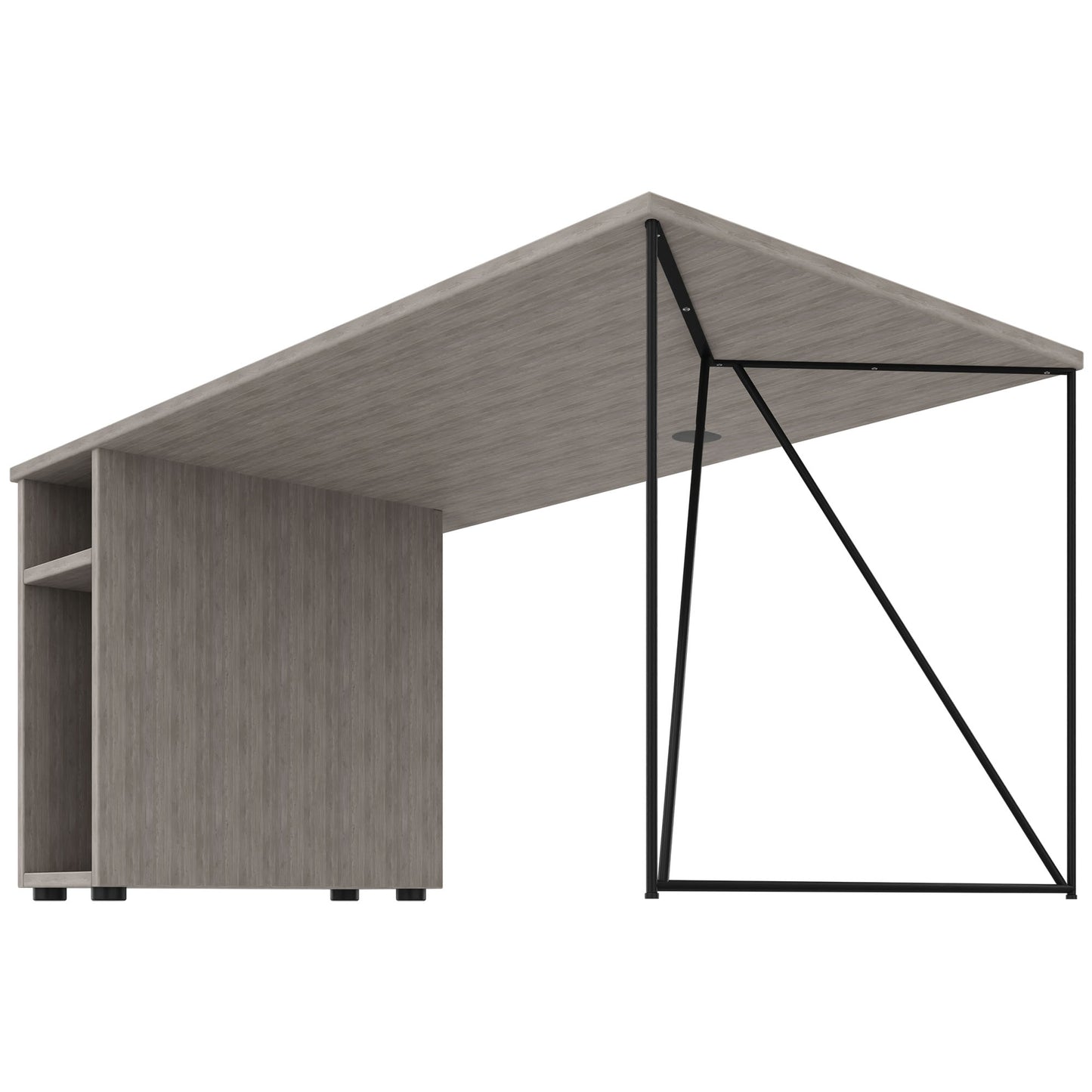 AIR Scrivania | 1600 - 1800 mm, compartimento per computer, grigio di quercia nord