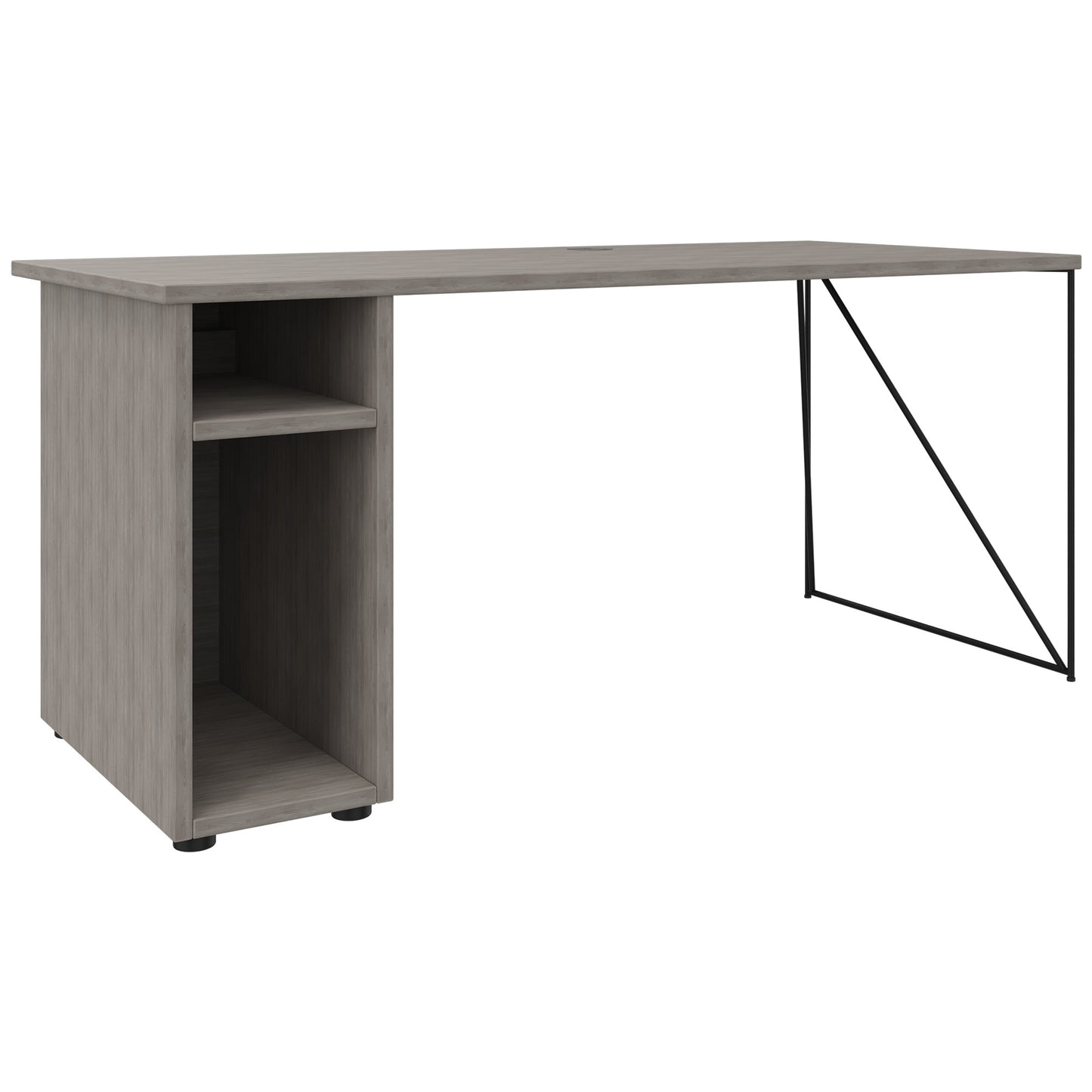 AIR Scrivania | 1600 - 1800 mm, compartimento per computer, grigio di quercia nord