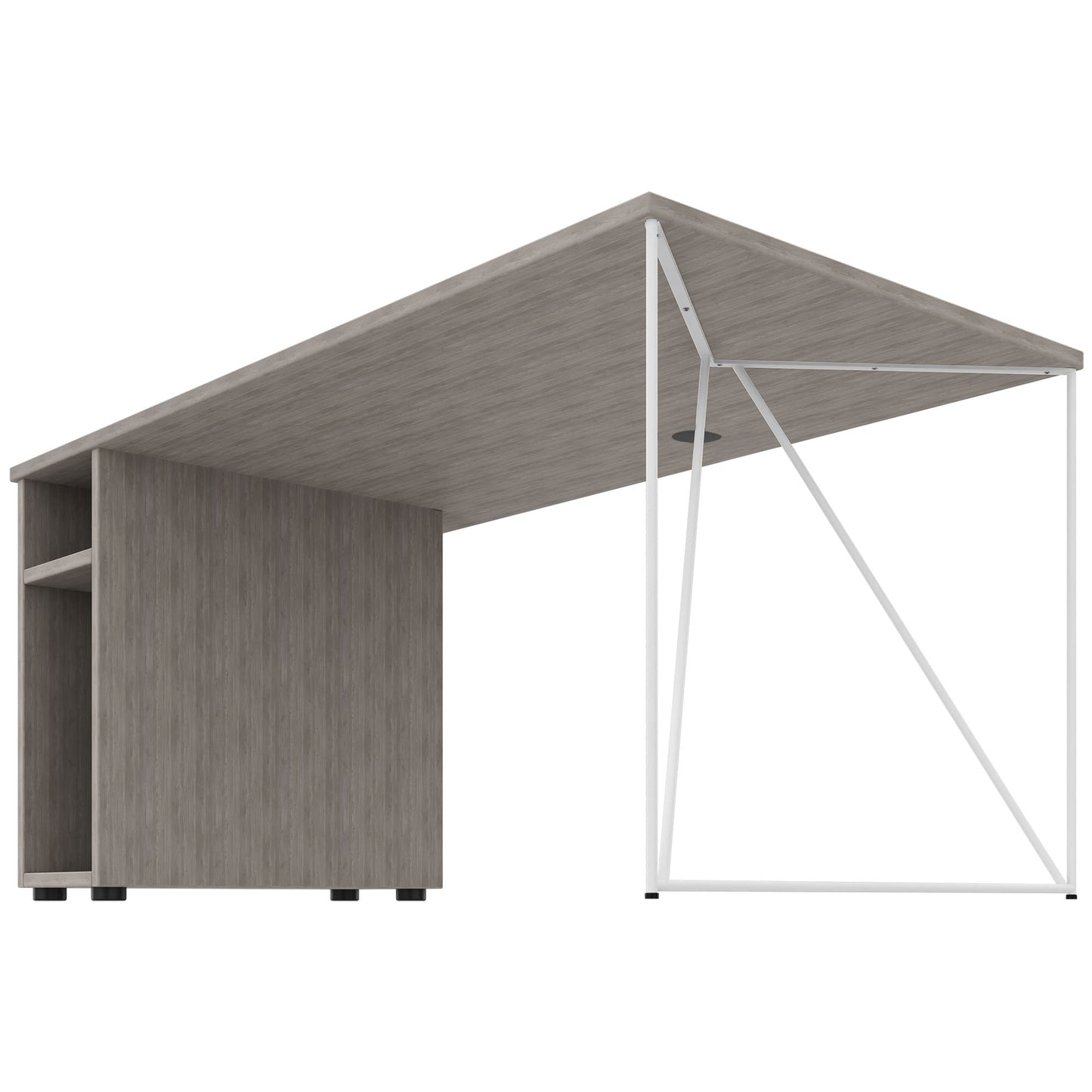 AIR Scrivania | 1600 - 1800 mm, compartimento per computer, grigio di quercia nord