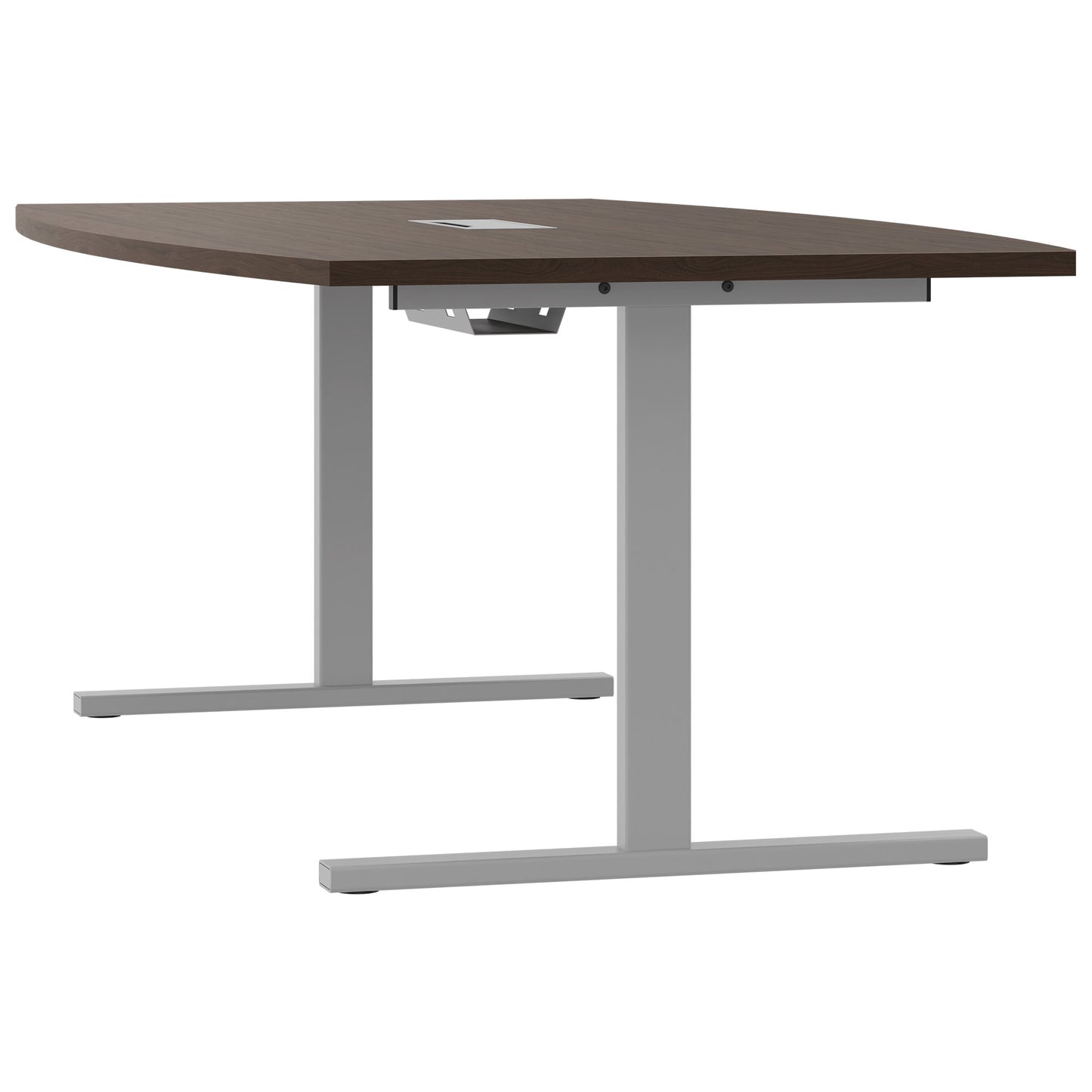 T-EASY conference table | 2400 x 1200 mm (6 - 10 people), boat shape, electrified, walnut