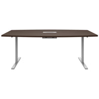 T-EASY conference table | 2400 x 1200 mm (6 - 10 people), boat shape, electrified, walnut