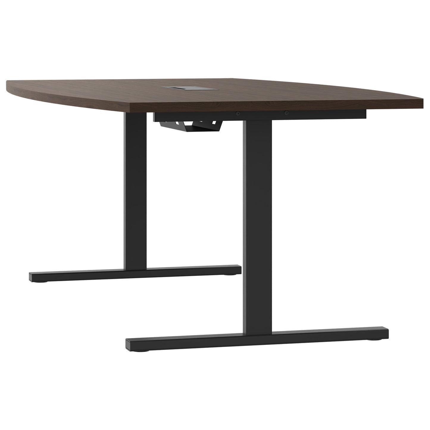 T-EASY conference table | 2400 x 1200 mm (6 - 10 people), boat shape, electrified, walnut