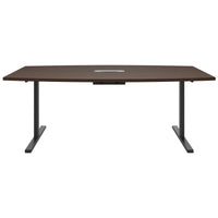 T-EASY conference table | 2400 x 1200 mm (6 - 10 people), boat shape, electrified, walnut